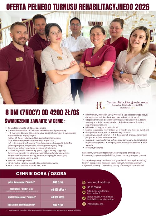 OFERTA PEŁNEGO TURNUSU REHABILITACYJNEGO 2026